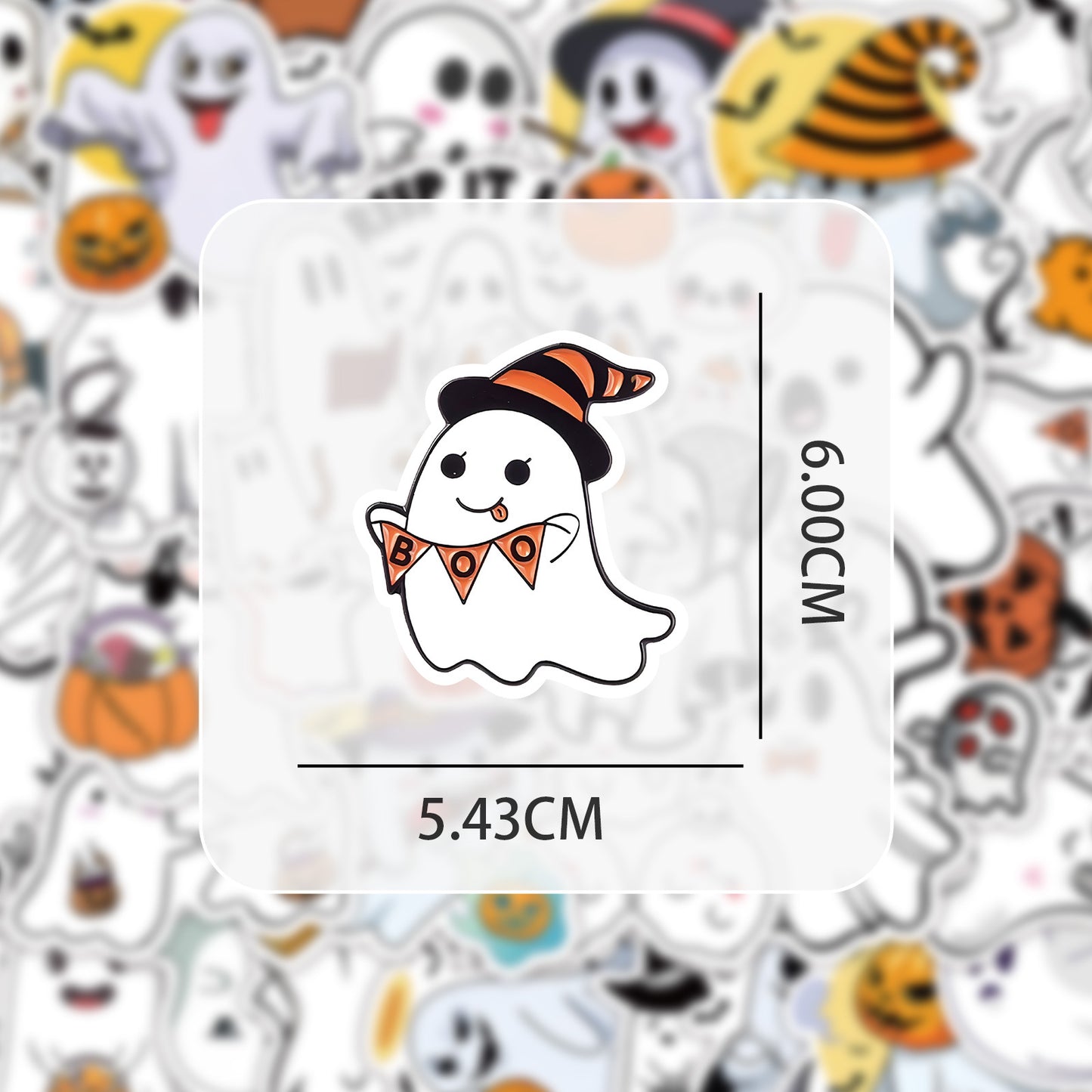 Halloween Stickers for Kids Fun Ghost Designs(50pcs)