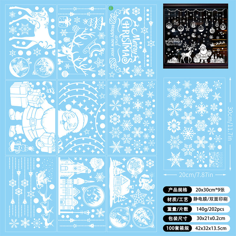 🎄 White & Blue Snowflake Window Stickers – Static Cling Christmas Window Decals for Holiday Decor 🎄 SD2315 Kawaii Stickers