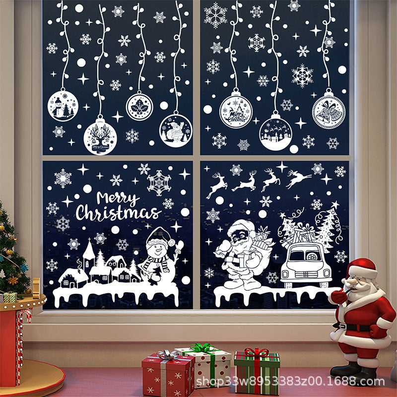 🎄 White & Blue Snowflake Window Stickers – Static Cling Christmas Window Decals for Holiday Decor 🎄 Kawaii Stickers
