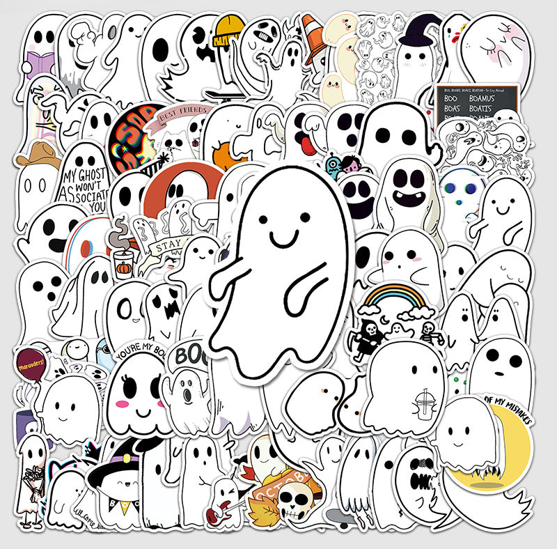 Halloween Stickers Adorable Ghost  for laptops skateboards  bottles
