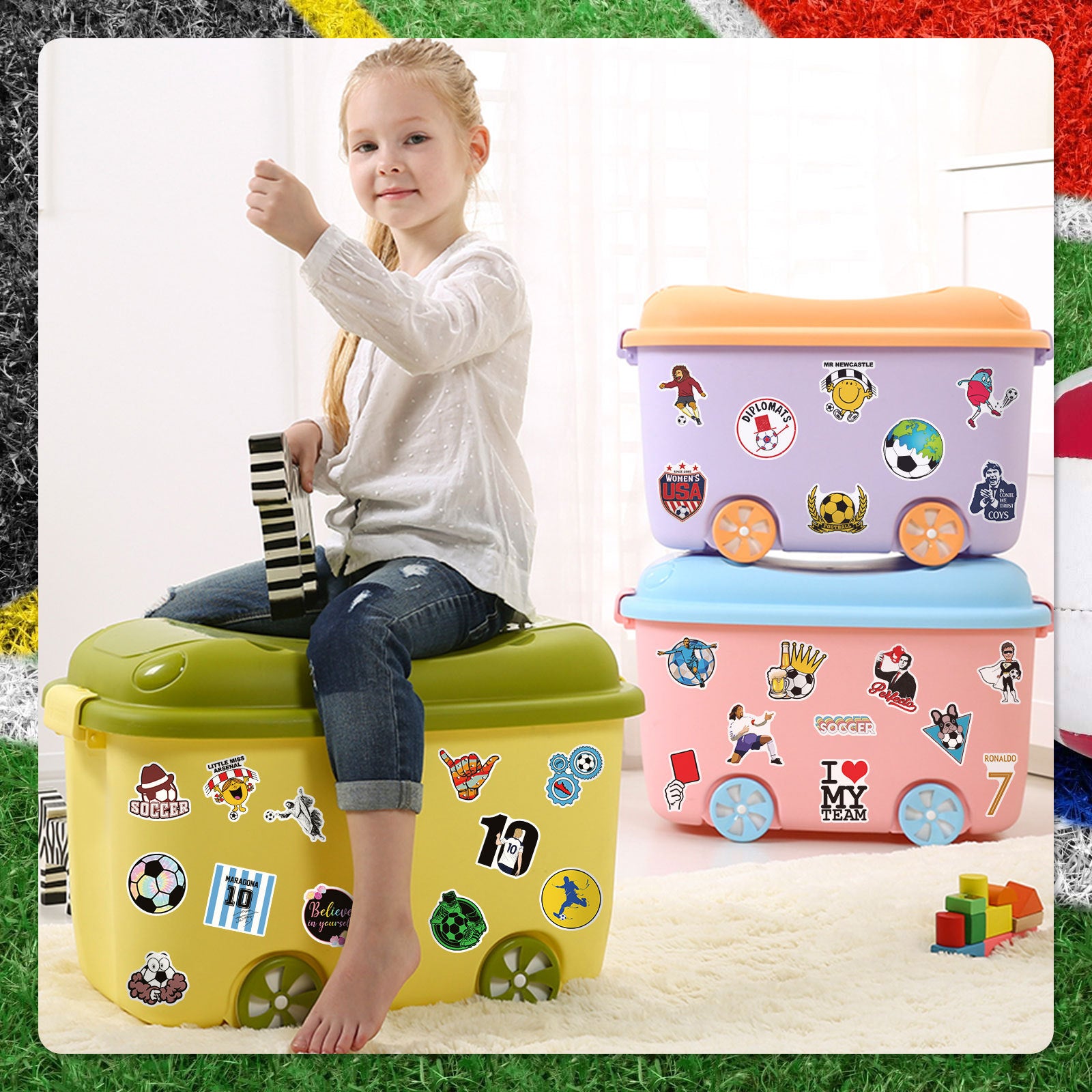 ⚽ 50Pcs Creative Football Stickers – Colorful Sports Life for 2025 Fans 🎨✨ Kawaii Stickers