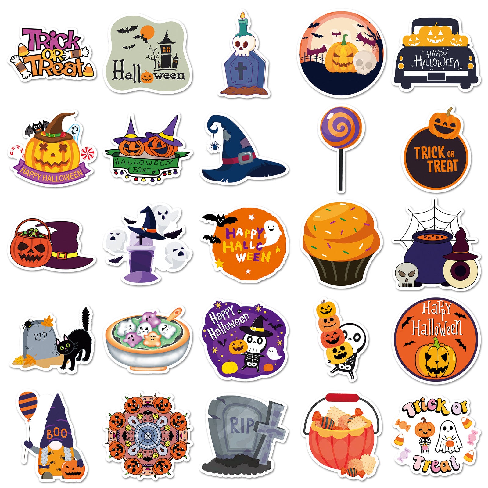 🎃 50PCS Halloween Stickers – Spooky Graffiti Waterproof PVC Stickers for Laptop, Luggage, Phone & More 👻 Kawaii Stickers