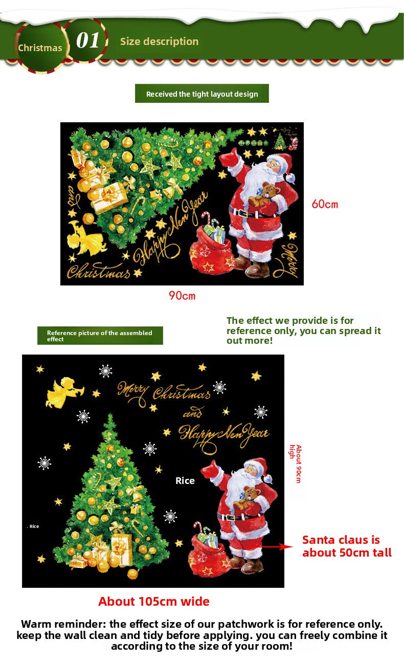 Christmas Tree Stickers for Holiday Window Decor