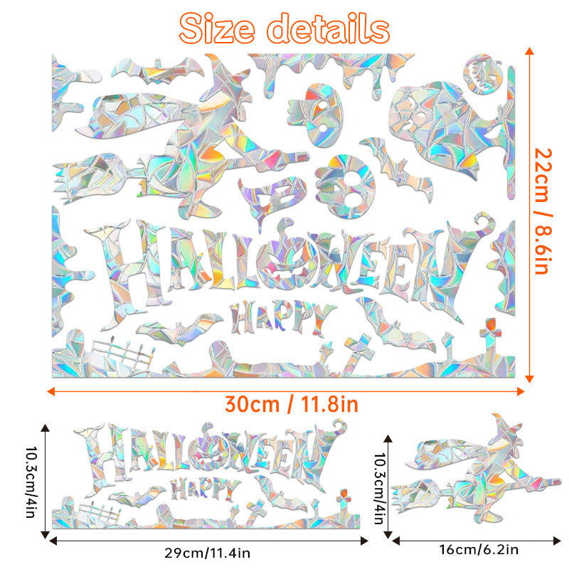 Halloween Stickers – Holographic Bat Suncatcher PVC Decals 🦇