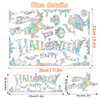 Halloween Stickers – Holographic Bat Suncatcher PVC Decals 🦇