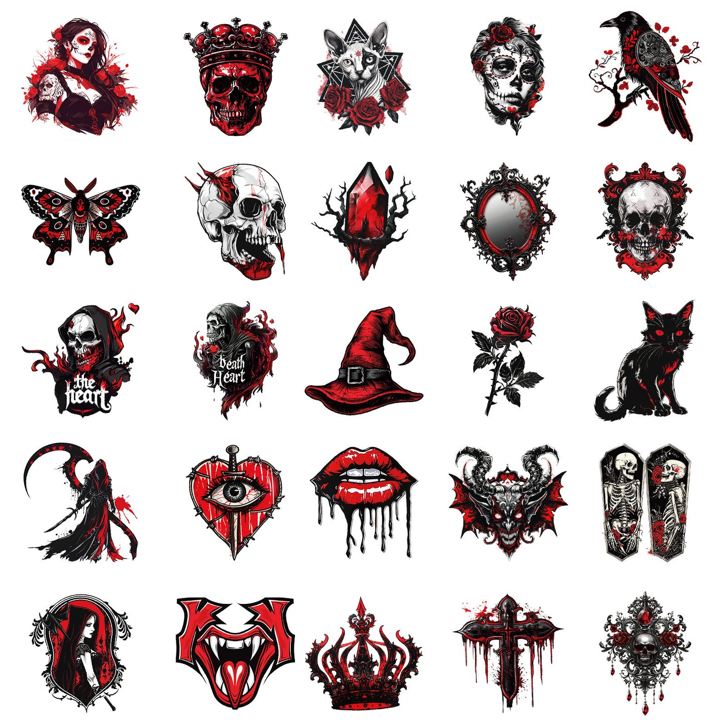 Halloween Stickers | 50pcs Punk Devil Horror Sticker Pack