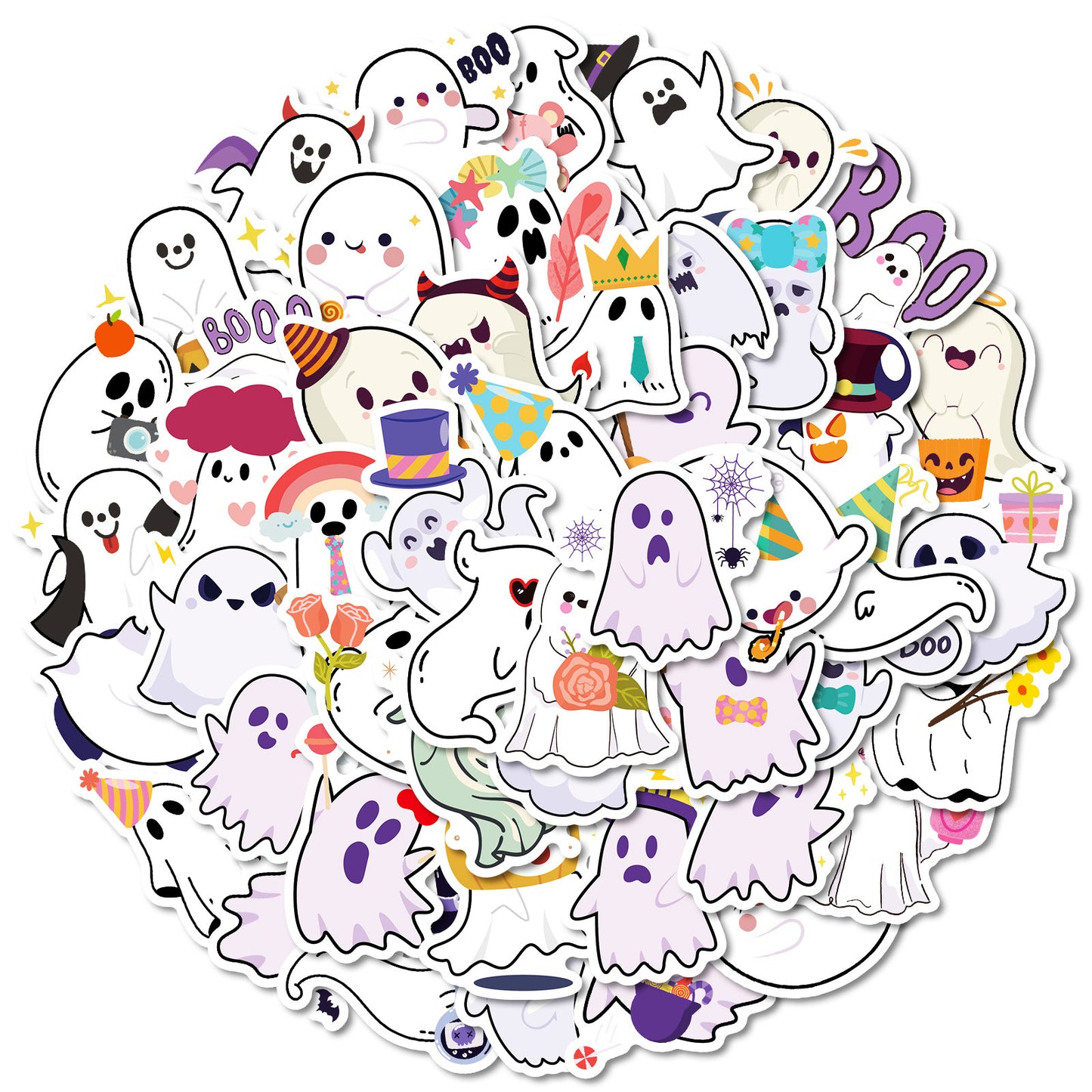 Cute Halloween Stickers  Ghost  Pumpkin Decals(50pcs)