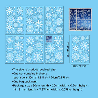 Snowflake Window Stickers ❄️ White Christmas Snowflakes for Glass Windows | Double-Sided Static Cling Snowflake Stickers Window Decor Kawaii Stickers