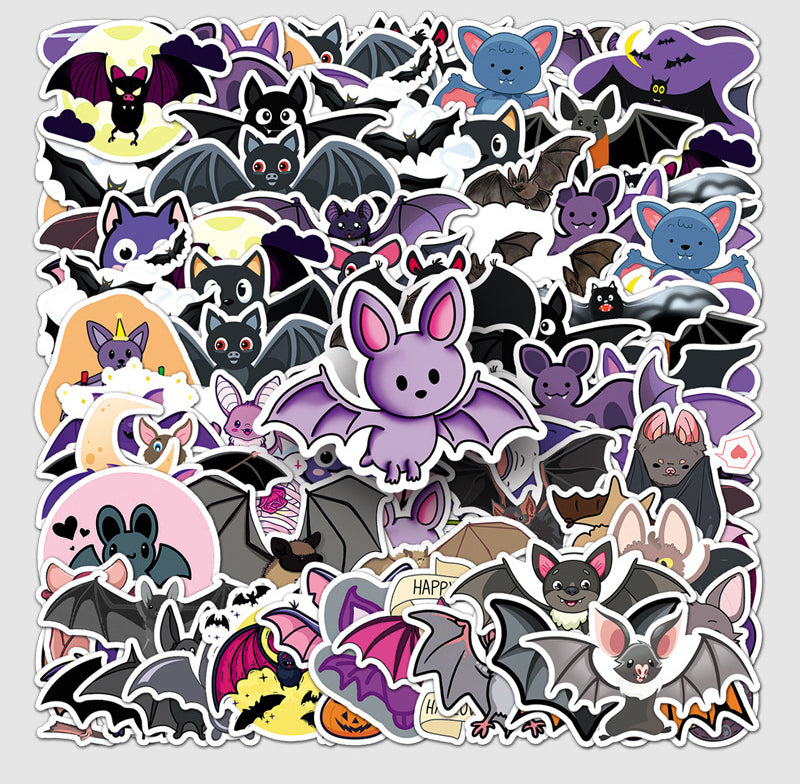 Halloween Stickers – 50pcs Cute Bat DIY Stickers