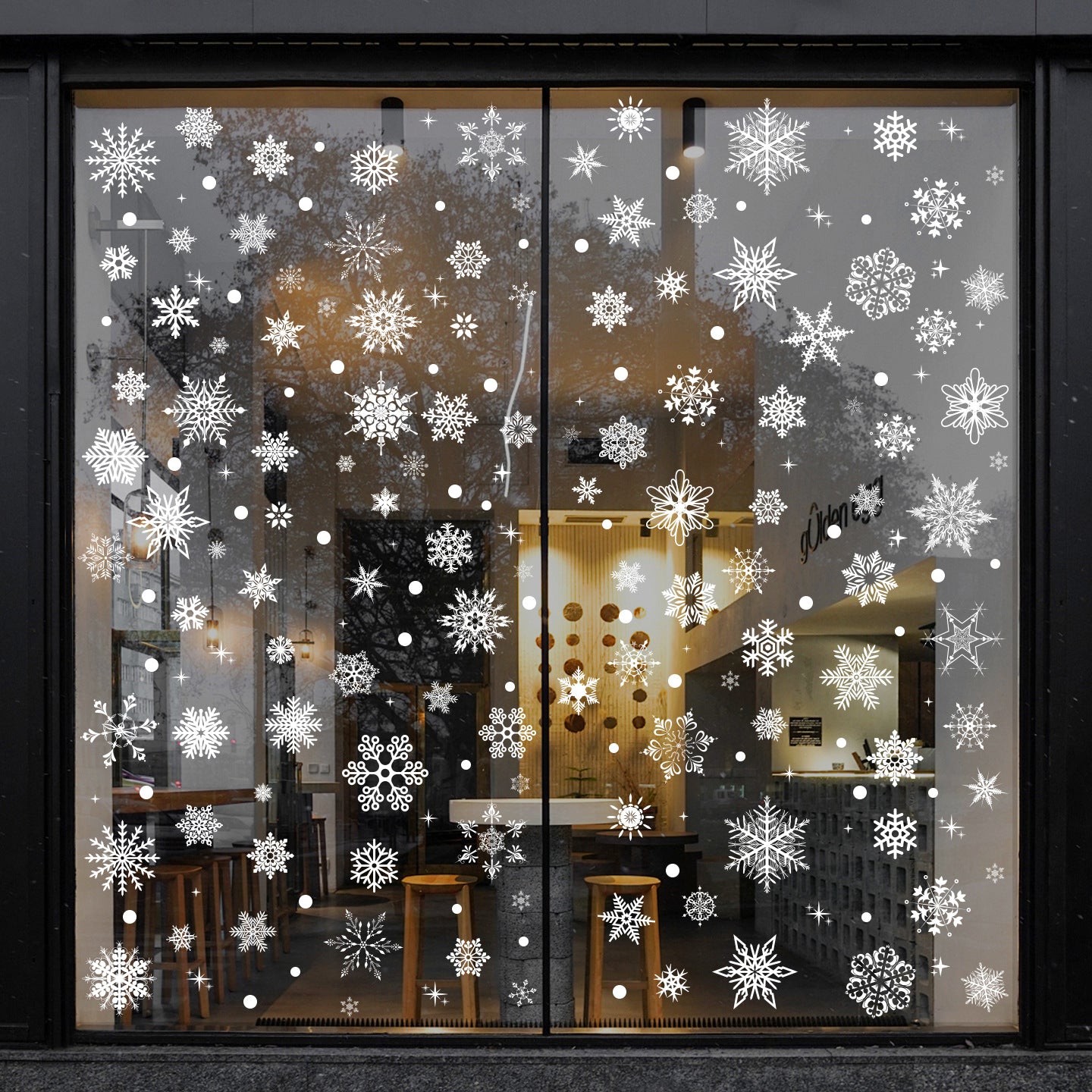 ❄️ Christmas & New Year Snowflake Window Stickers | Static Cling Glass Decals 🎄✨ Kawaii Stickers