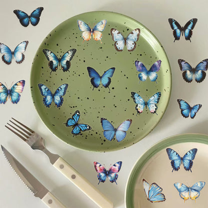 🦋🌈 50pcs Colorful Transparent Butterfly Stickers | Waterproof PET Stickers for Journals, Notebooks, Cups ☕, Guitars & DIY Crafts 🎨✨ Kawaii Stickers