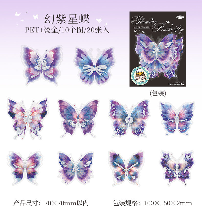 20pcs Butterfly stickers – Scrapbook & Craft Decoration – Kawaii Stickers Kawaii Stickers