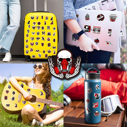 🎃 Halloween Stickers | 100 Gothic Red Waterproof Halloween Sticker Set