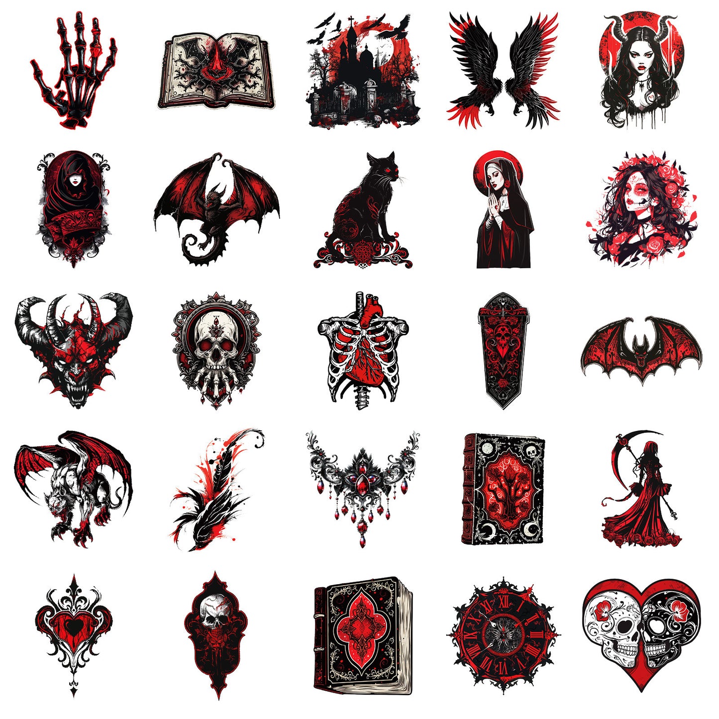 Halloween Stickers | 50pcs Punk Devil Horror Sticker Pack