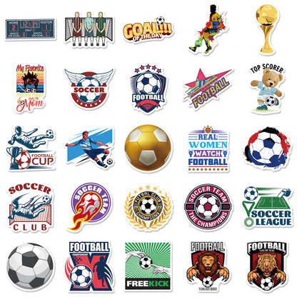 ⚽ 50PCS New Cartoon Football Stickers – Waterproof PVC Kawaii Collection 🏆✨ Kawaii Stickers