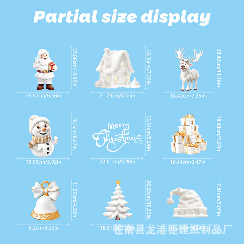 🎄 White & Blue Snowflake Window Stickers – Static Cling Christmas Window Decals for Holiday Decor 🎄 Kawaii Stickers