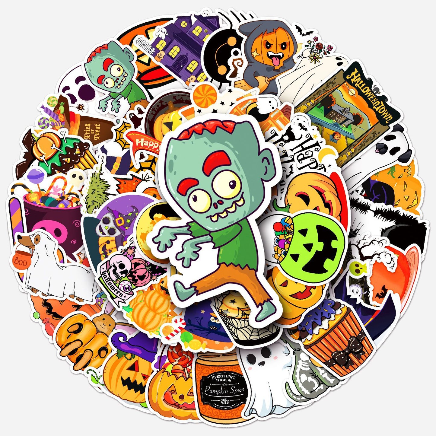 🎃 Halloween Stickers – 50PCS Waterproof Cartoon Graffiti Set for Kids & Adults 👻✨ Kawaii Stickers