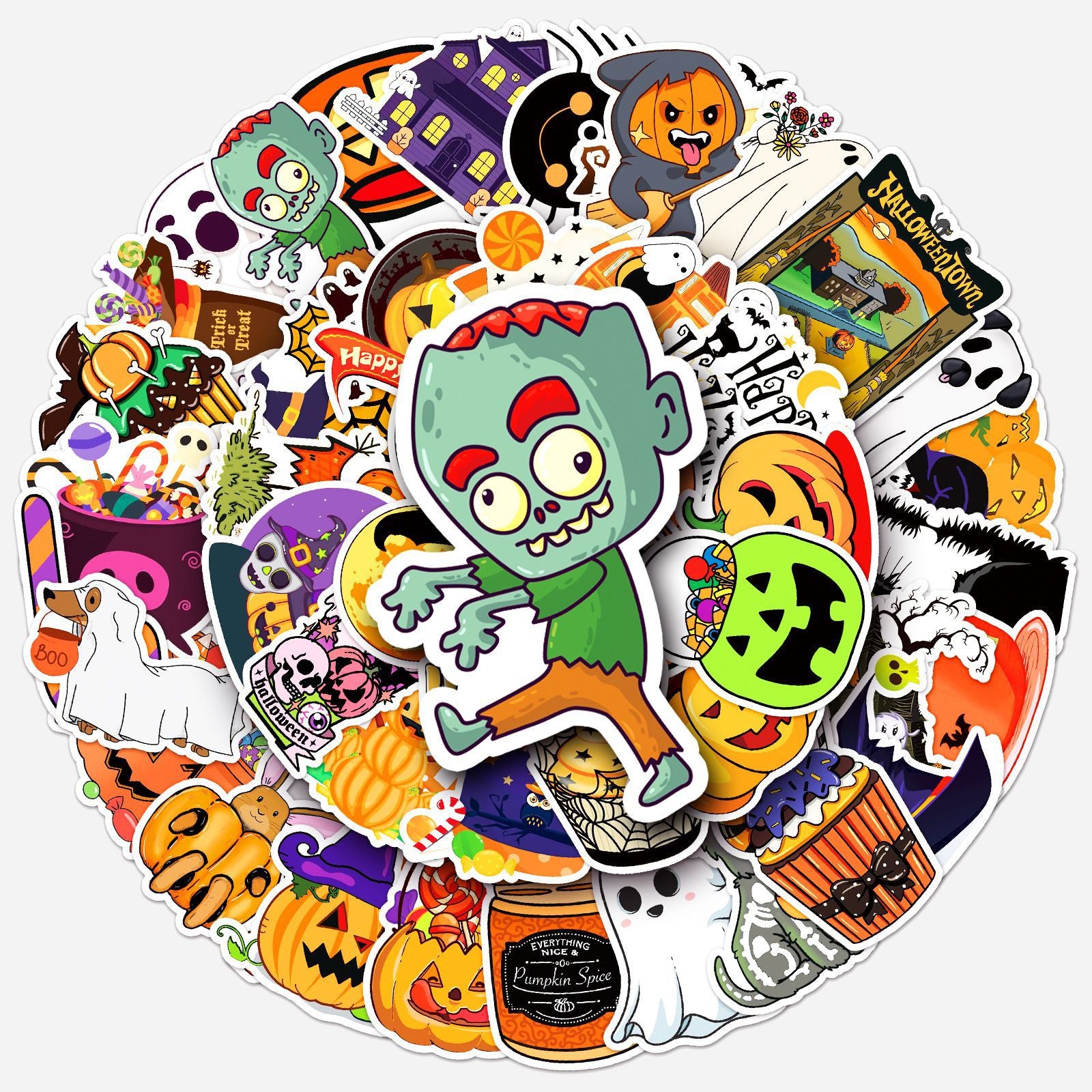 🎃 Halloween Stickers – 50PCS Waterproof Cartoon Graffiti Set for Kids & Adults 👻✨ Kawaii Stickers
