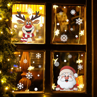 🎅 Christmas Snowflake Window Stickers – Santa, Reindeer & Holiday Static Clings ❄️✨ Kawaii Stickers