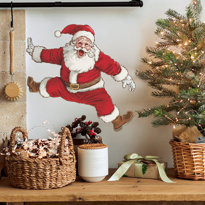 🎅 Funny Santa Christmas Wall Stickers – Self-Adhesive PVC Décor 🎄✨ Kawaii Stickers