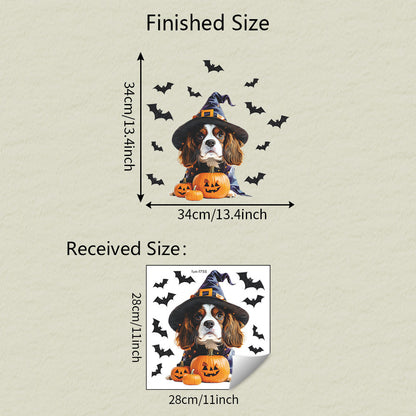 🎃🐶 Cute Halloween Dog Window Stickers – Static Cling Glass Decals with Pumpkins & Spooky Fun – Holiday Home Decor Kawaii Stickers