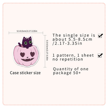 Halloween Stickers | 50pcs Pink Halloween Cute Sticker Set for DIY & Decoration