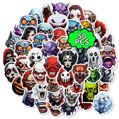 Halloween Stickers – 50pcs Scary Creepy Face DIY Stickers