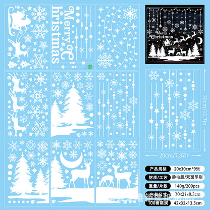 🎄 White & Blue Snowflake Window Stickers – Static Cling Christmas Window Decals for Holiday Decor 🎄 Kawaii Stickers