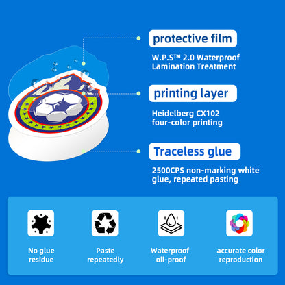 Football Stickers – 50Pcs Sport Designs – High-Definition Waterproof PVC – For Water Bottles, Laptops, Skateboards, Suitcases, Phones – Kawaii Stickers Kawaii Stickers