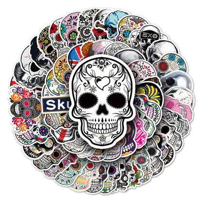 Halloween Stickers – 50pcs Colorful Skull Halloween Stickers Set 💀