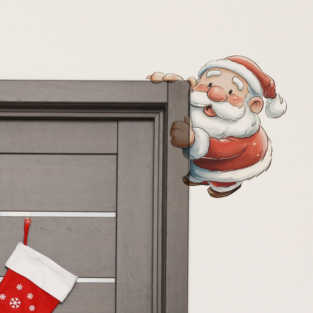 🎅 Watercolor Cute Santa Christmas Stickers – Removable & Self-Adhesive Home Decor 🎄 Kawaii Stickers
