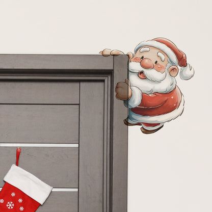 🎅 Watercolor Cute Santa Christmas Stickers – Removable & Self-Adhesive Home Decor 🎄 Kawaii Stickers