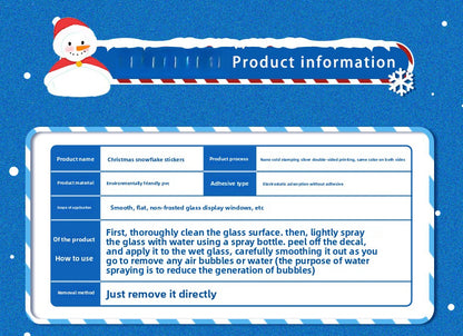 🎄 Christmas Snowflake Window Stickers – Static Cling Glass & Door Decor 🎅✨ Kawaii Stickers
