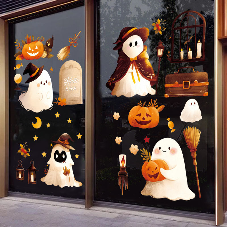 🎃👻Halloween Cute Ghost & Pumpkin Static Window Stickers 🎃👻 Kawaii Stickers