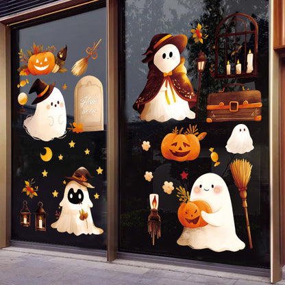 🎃👻Halloween Cute Ghost & Pumpkin Static Window Stickers 🎃👻 Kawaii Stickers