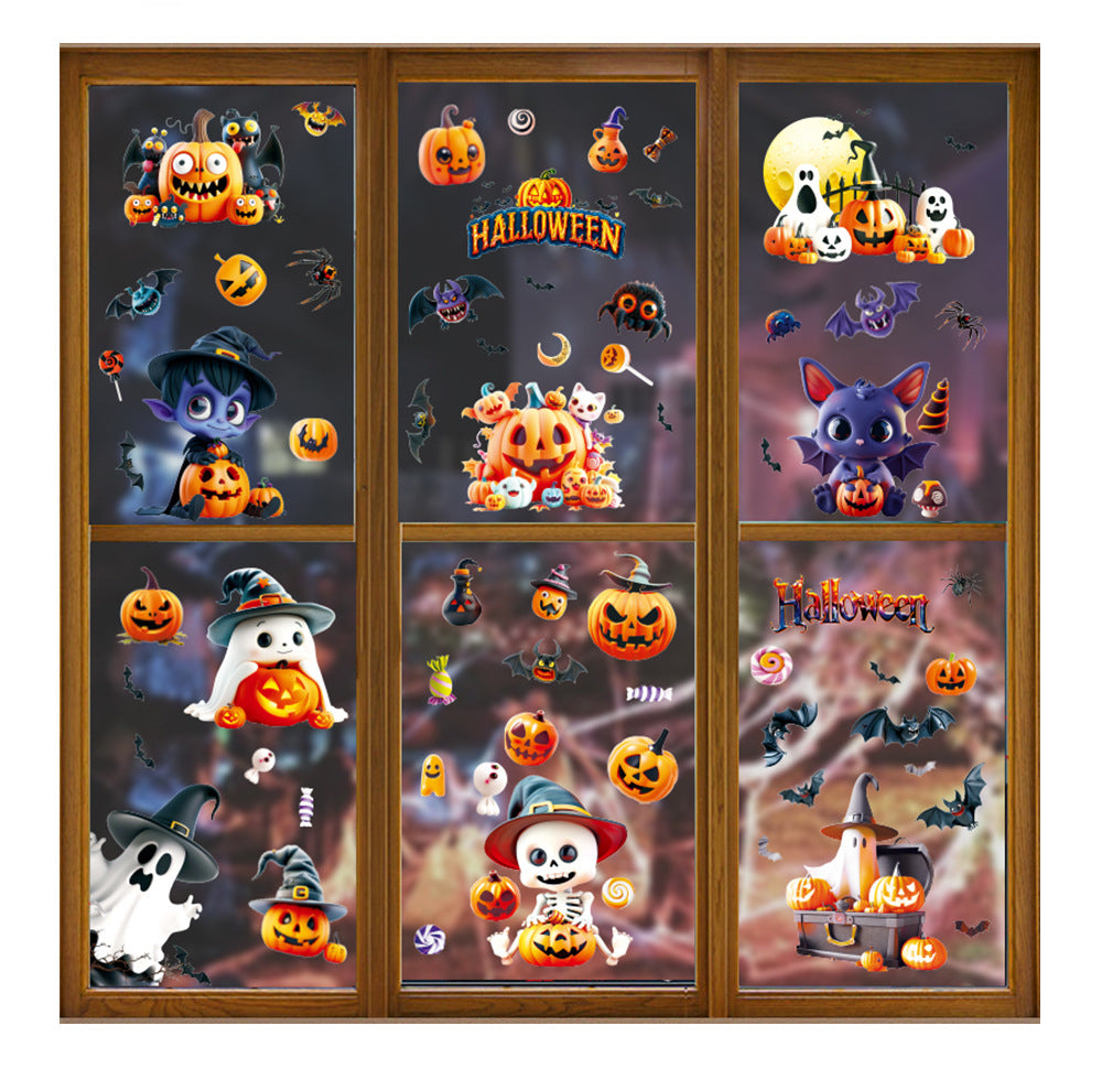 🎃 Halloween Window Stickers – Cute Ghosts & Pumpkins 👻🕸️ Kawaii Stickers