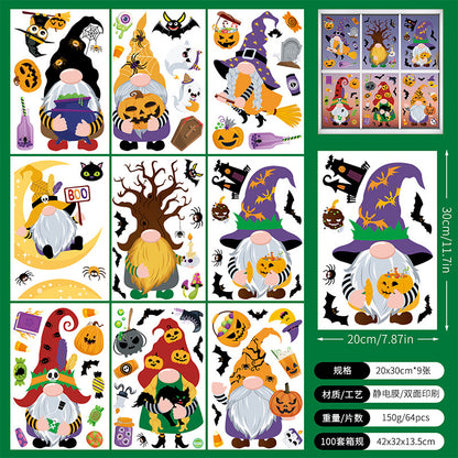 🎃✨ Latest Halloween Window Stickers – Static-Cling Glass Decals with Pumpkins, Bats, Ghosts & Gnomes – Double-Sided Party Decorations Halloween Window Stickers-20 20*30*9 Kawaii Stickers