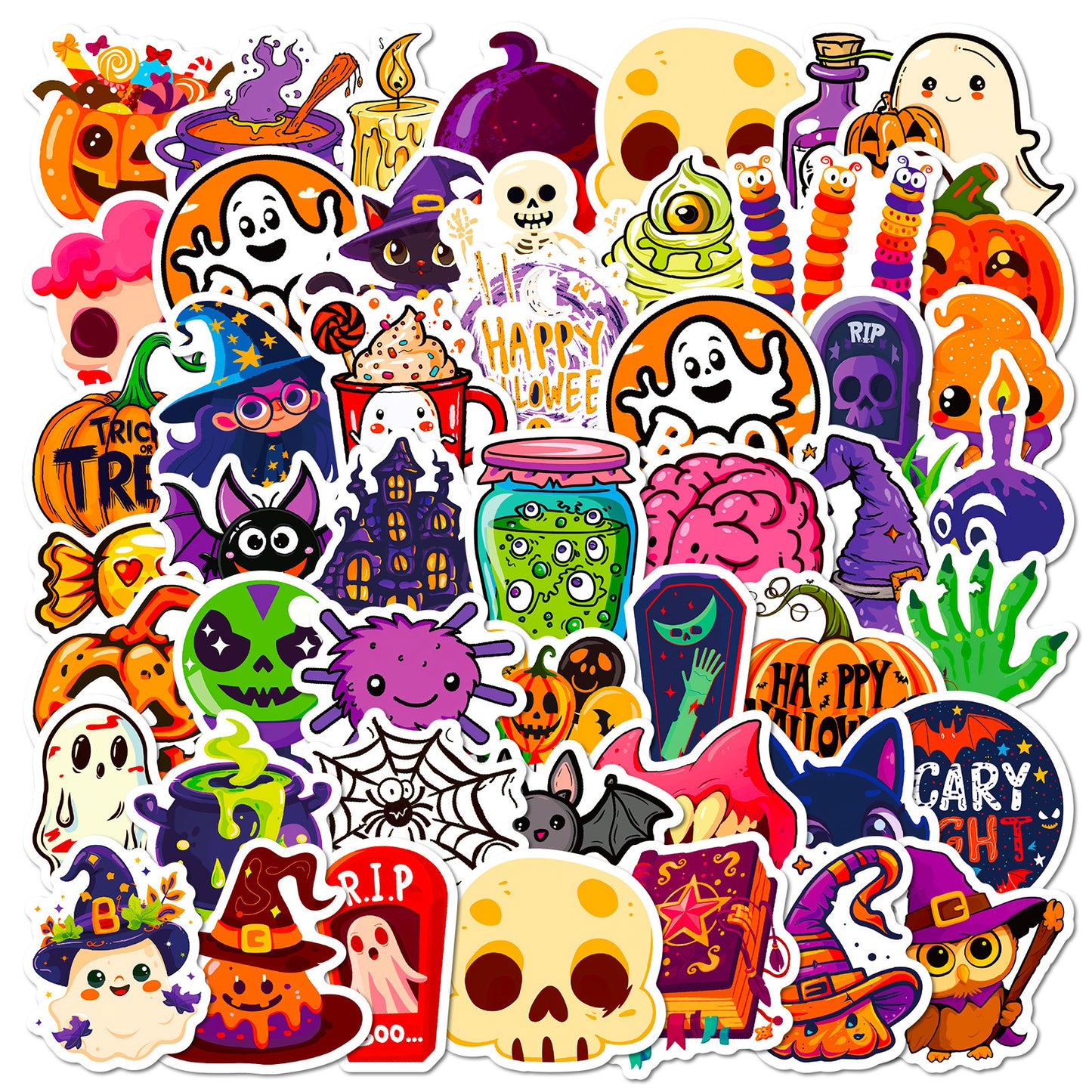 Halloween Stickers – 300PCS Spooky Reaper Pumpkin Sticker Pack