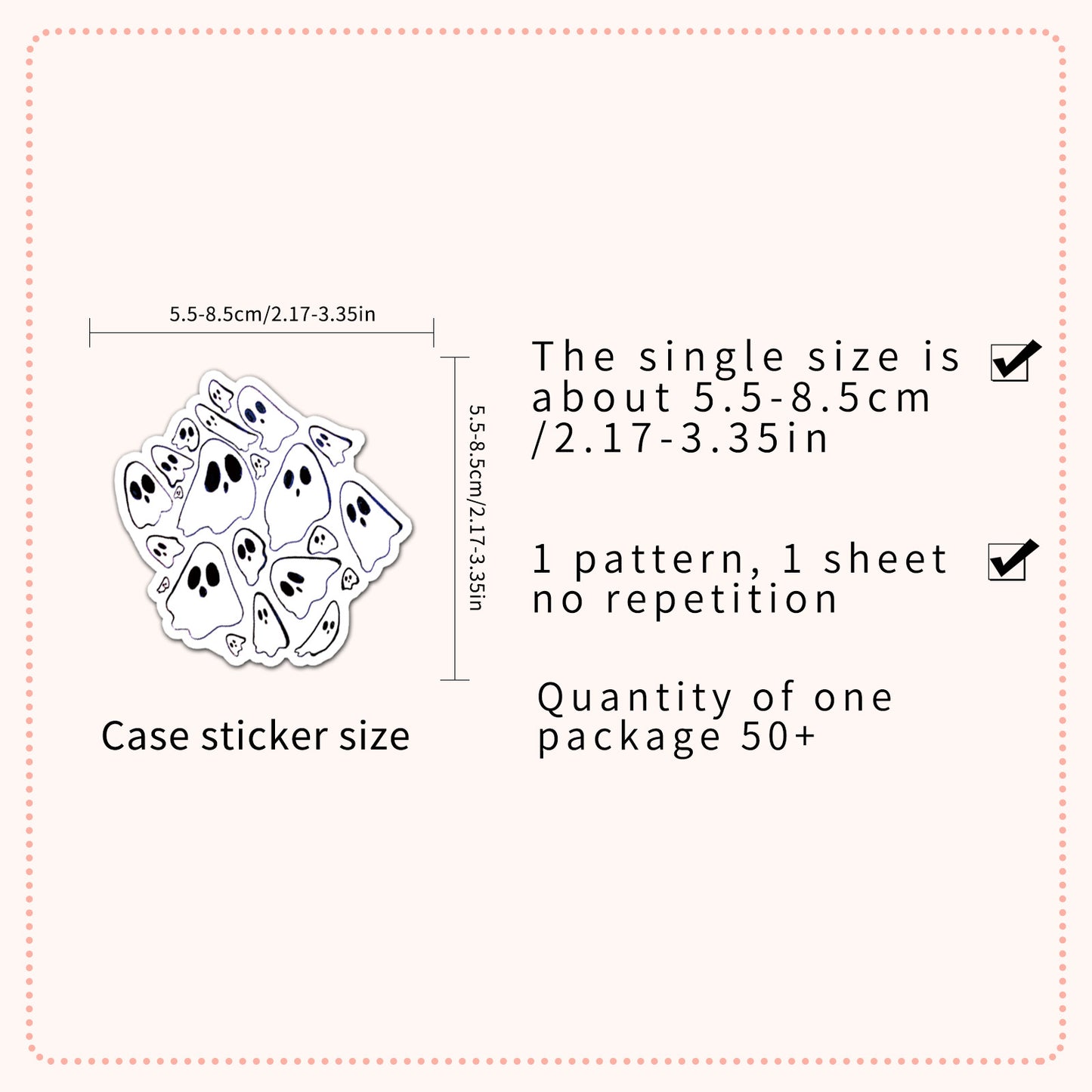 Halloween Stickers – Spooky Ghost Graffiti Decals 50pcs