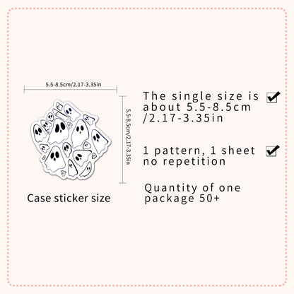 Halloween Stickers – Spooky Ghost Graffiti Decals 50pcs