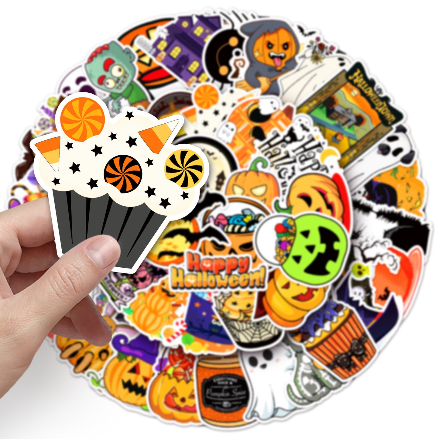🎃 Halloween Stickers – 50PCS Waterproof Cartoon Graffiti Set for Kids & Adults 👻✨ Kawaii Stickers