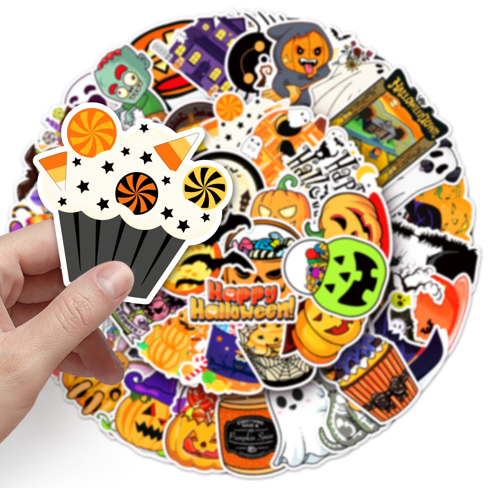 🎃 Halloween Stickers – 50PCS Waterproof Cartoon Graffiti Set for Kids & Adults 👻✨ Kawaii Stickers
