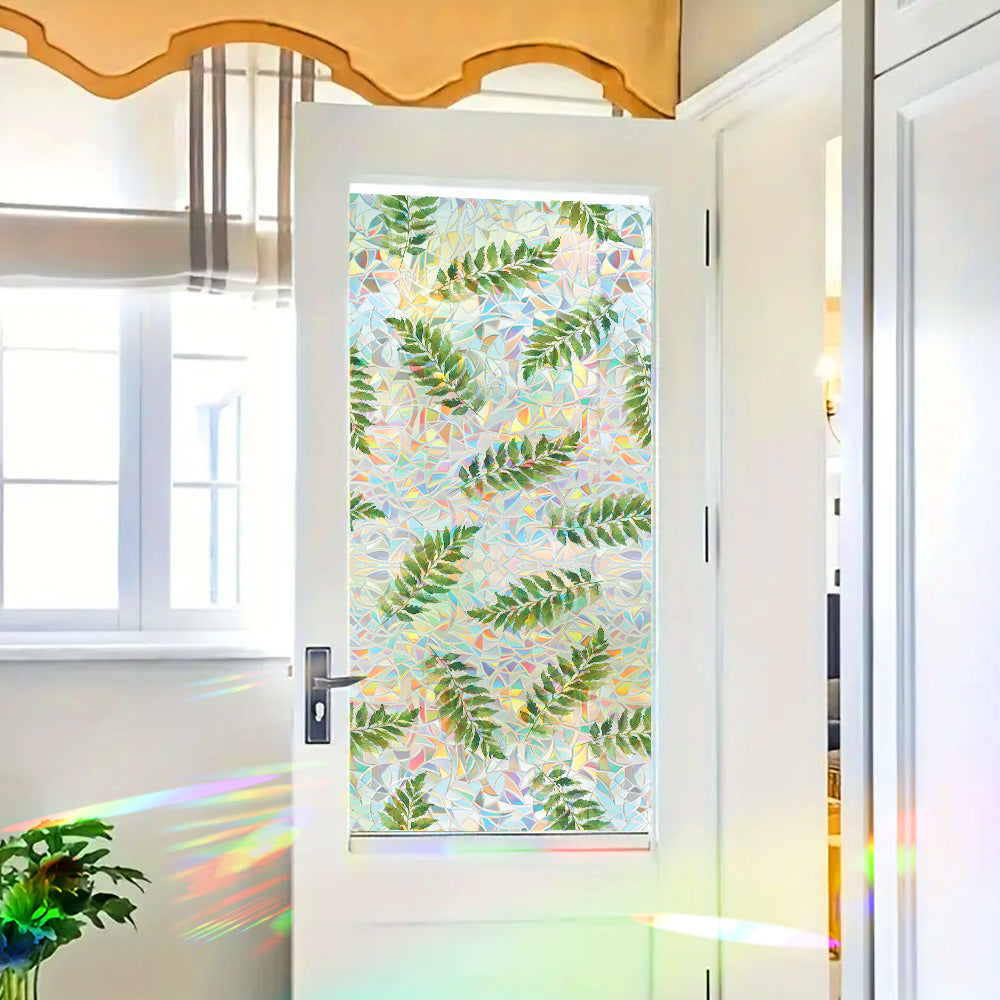 🌿 Holographic Painted Tropical Green Leaves Window Stickers – Fresh & Relaxing 🌿 Kawaii Stickers
