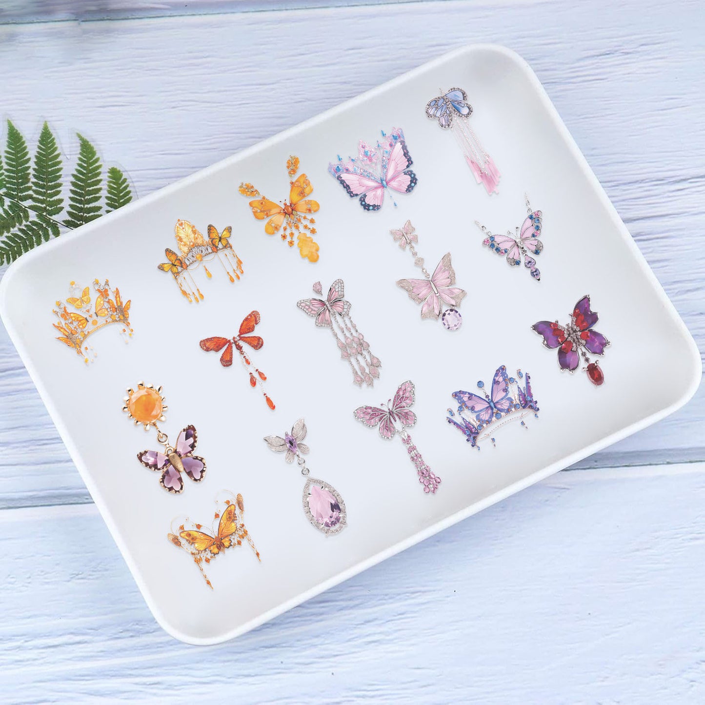 50pcs Transparent Butterfly Stickers 🦋 Waterproof PET, Reusable Planner & Water Bottle Decals Kawaii Stickers