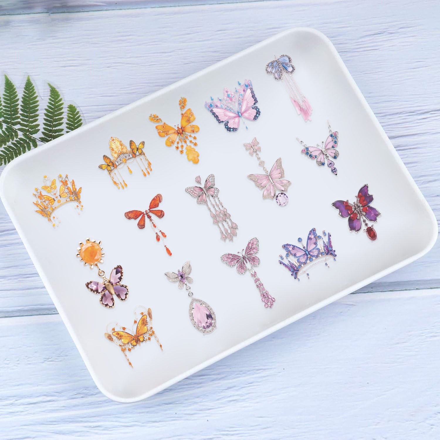 50pcs Transparent Butterfly Stickers 🦋 Waterproof PET, Reusable Planner & Water Bottle Decals Kawaii Stickers