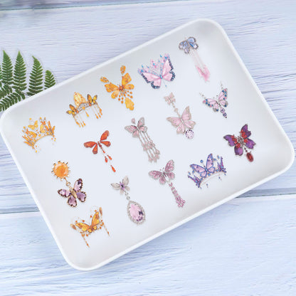 50pcs Transparent Butterfly Stickers 🦋 Waterproof PET, Reusable Planner & Water Bottle Decals Kawaii Stickers