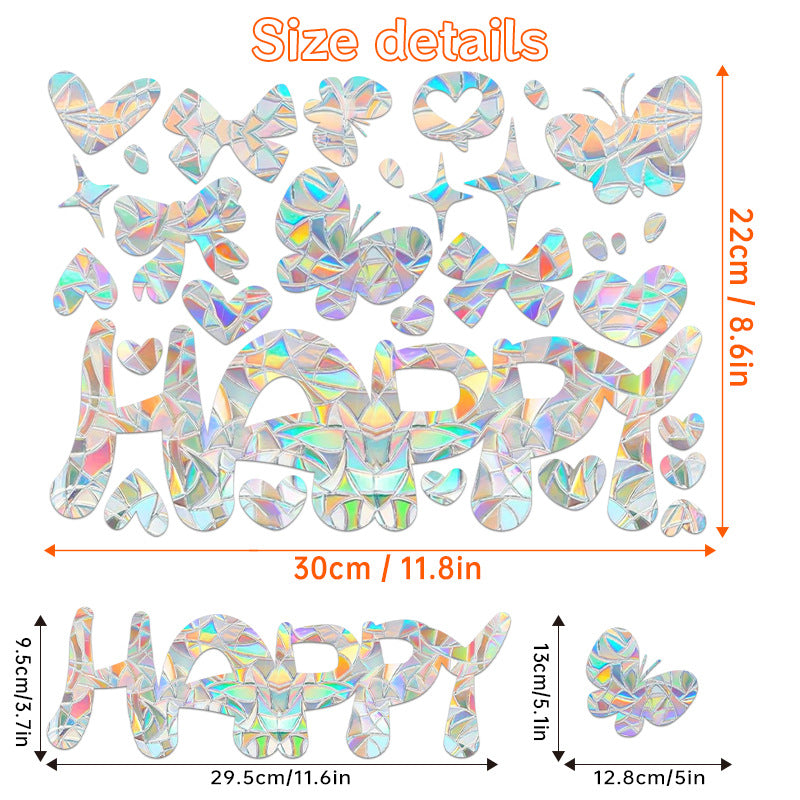 Halloween Stickers – Holographic Bat Suncatcher PVC Decals 🦇