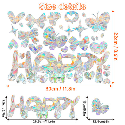 Halloween Stickers – Holographic Bat Suncatcher PVC Decals 🦇