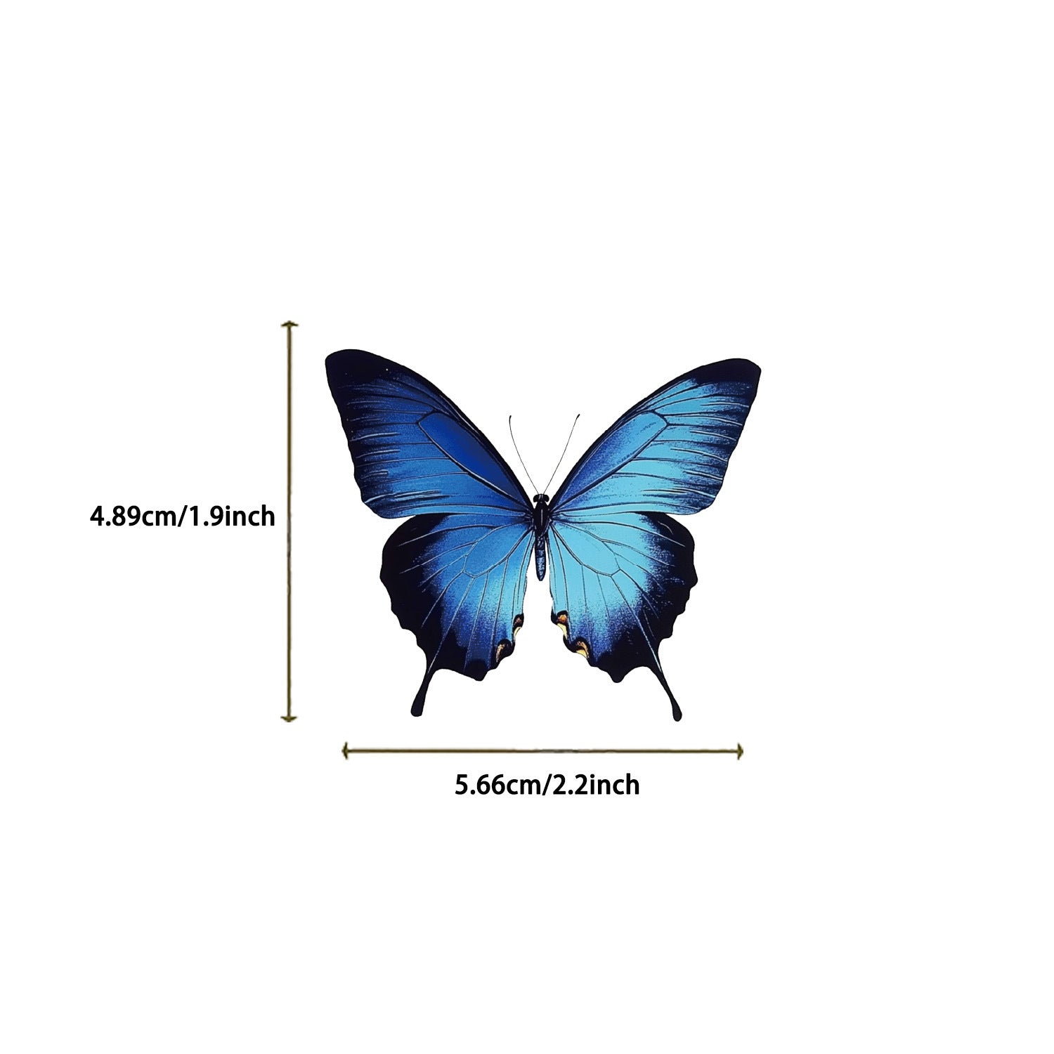 🦋🌈 50pcs Colorful Transparent Butterfly Stickers | Waterproof PET Stickers for Journals, Notebooks, Cups ☕, Guitars & DIY Crafts 🎨✨ Blue Kawaii Stickers