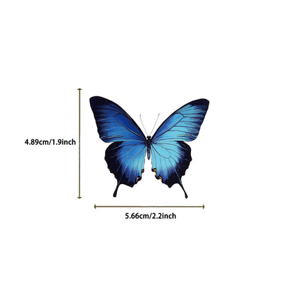 🦋🌈 50pcs Colorful Transparent Butterfly Stickers | Waterproof PET Stickers for Journals, Notebooks, Cups ☕, Guitars & DIY Crafts 🎨✨ Blue Kawaii Stickers